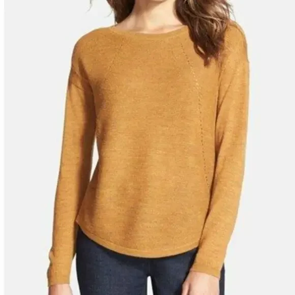 Eileen Fisher Royal Alpaca Wool Pointelle Knit Long Sleeve Sweater Size M - Picture 2 of 16